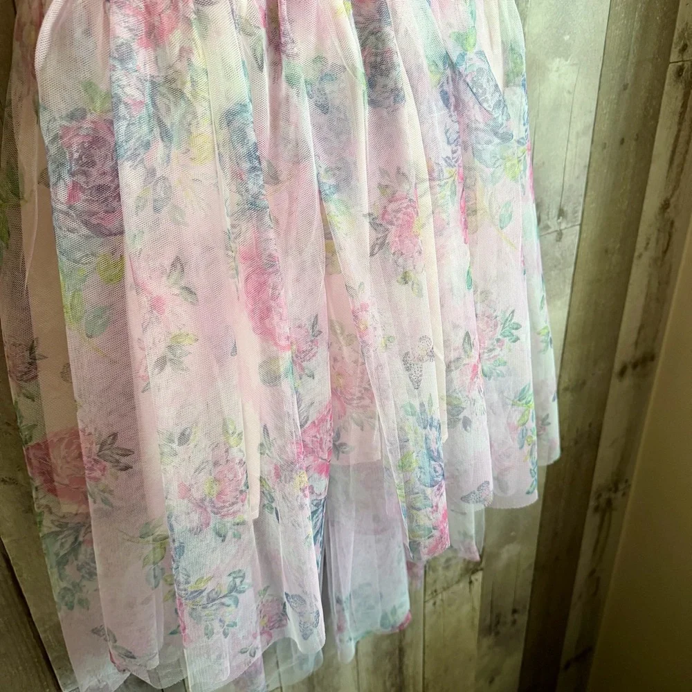 Girls pink spring floral dress girls size 7/8 - Picture 10 of 13